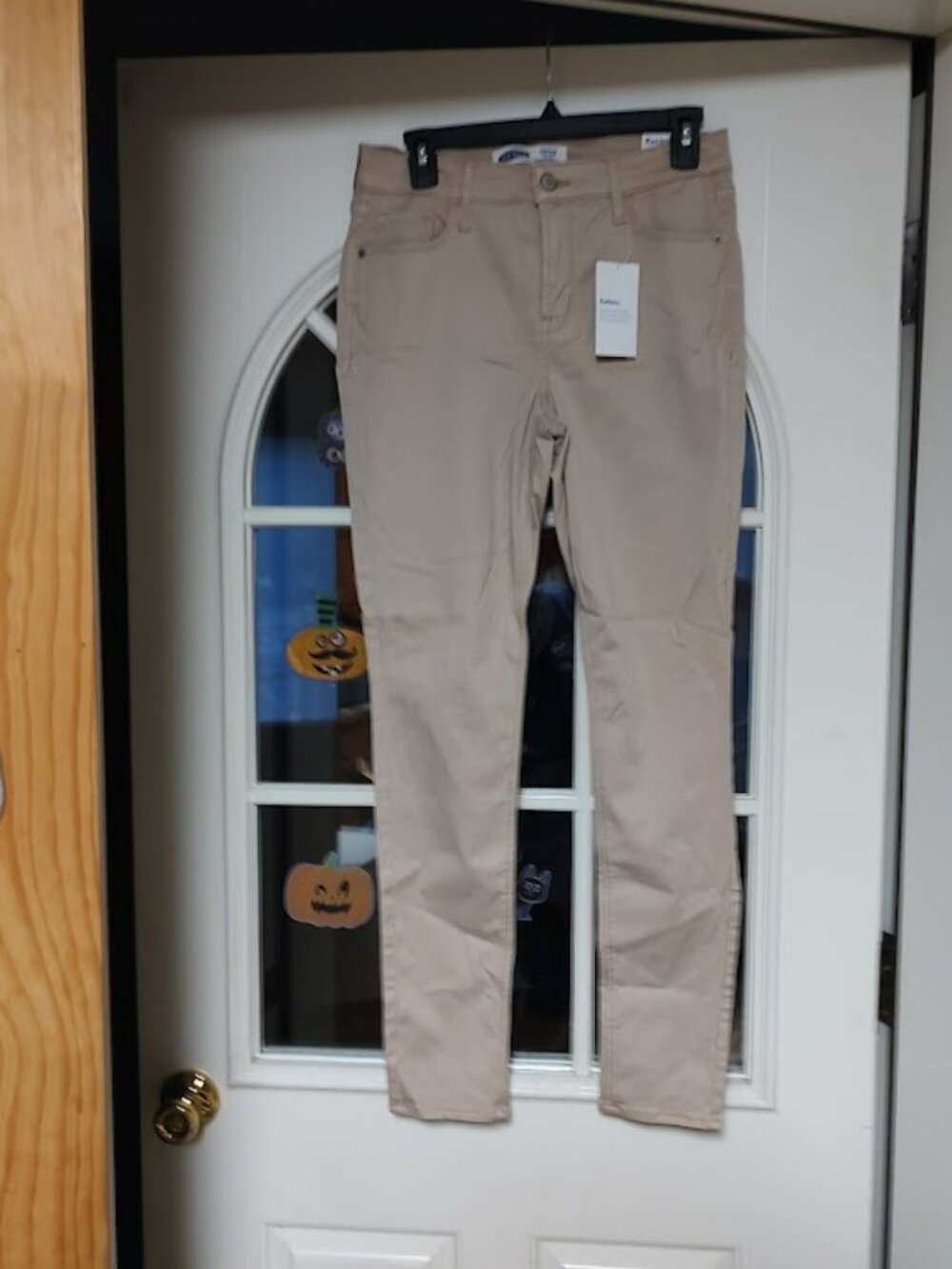 New Old Navy Beige Sateen Rockstar Super Skinny High Rise Jeans Women's 6